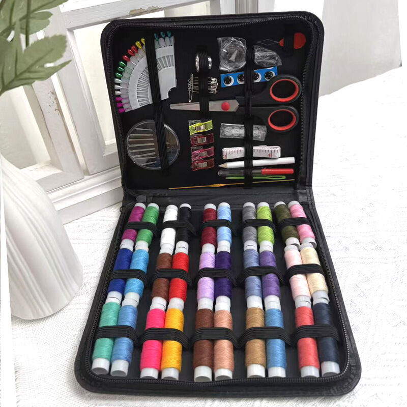 High Quality Large Capacity Sewing Needlework Box Set PU Household Essential Complete Thread Kit Creative European Luxury Style