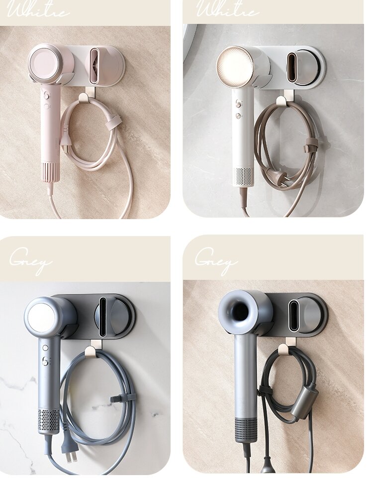 High-Speed Hair Dryer Magnetic Absorption Holder Wall-Mounted No-Punching Design Suitable for Philips  Coixue Leifeng Bathrooms. 