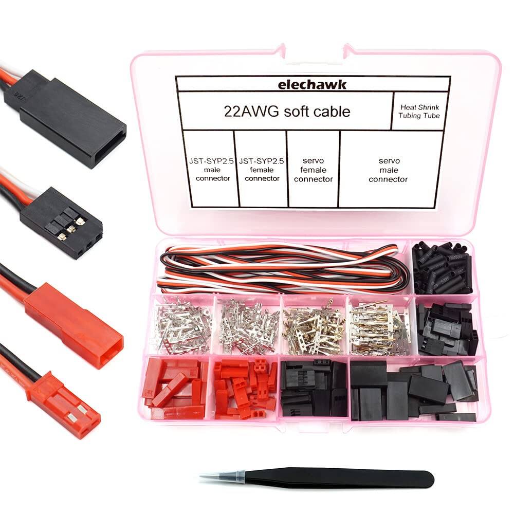 10-Pair JST SM 6-Pin Connector Plug – Male To Female, 20cm 22AWG Cable, For WS2812B WS2811 WS2814 SK6812 LED Strips, No Soldering Needed