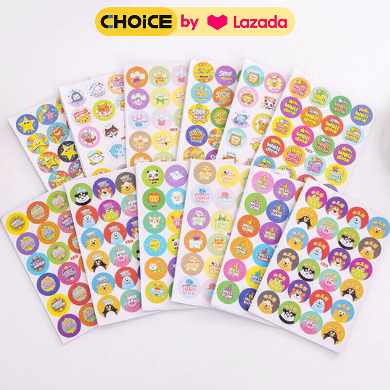 240 Nhãn Dán Sticker khen thưởng học sinh dán sổ cute dễ thương