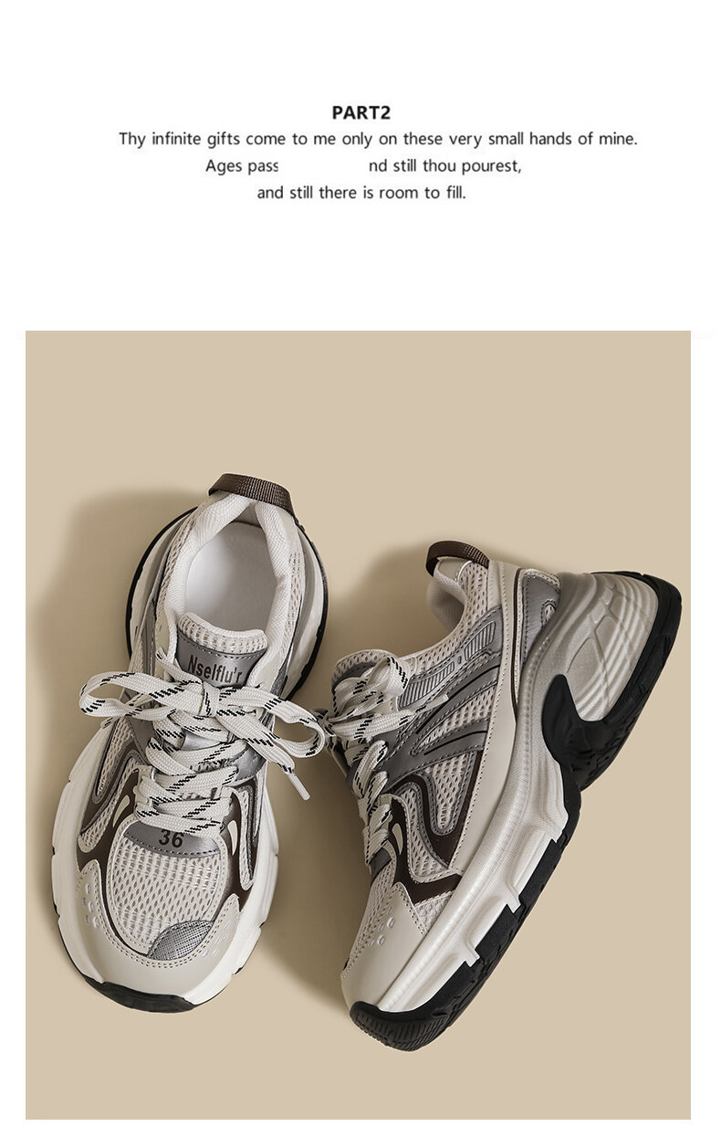 Damskie buty do taty z grubym dnem wiosna 2025 Nowe retro siatkowe szare uniwersalne opony Paris Buty sportowe na co dzień Modna klamra krzyżowa