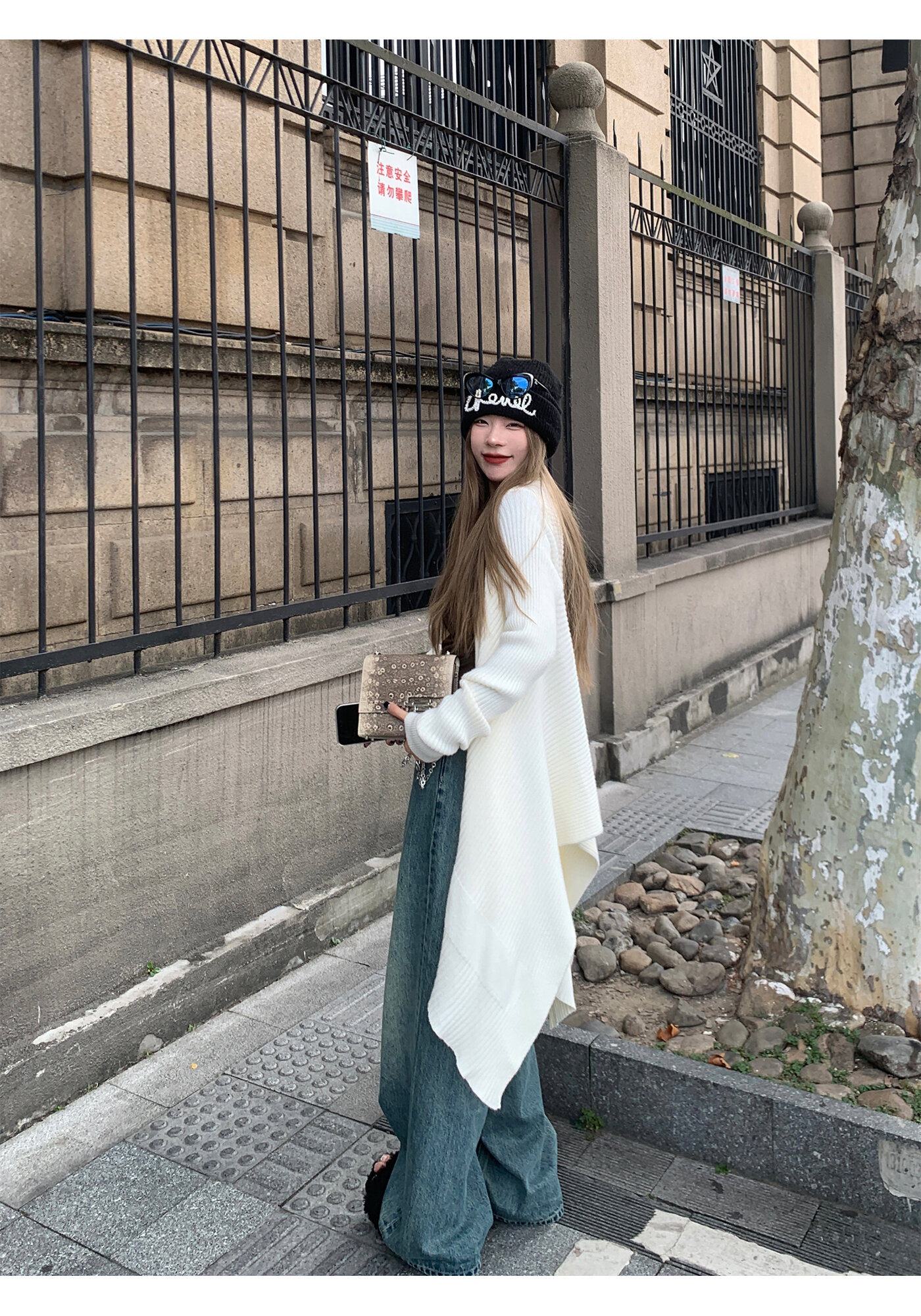 High Waist Wide Leg Jeans Women's Loose Fit Washed out Style Spring Autumn Denim Pants by LUU Peach Joy Slimming Effect · v2