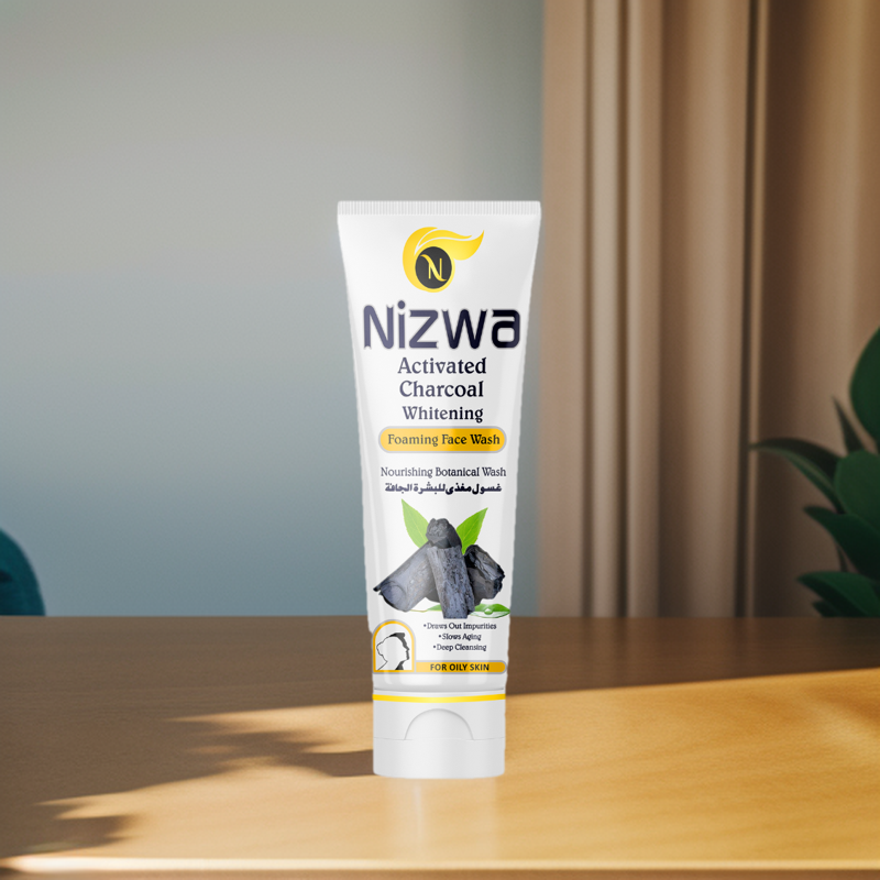 Nizwa Charcoal Whitening Foaming Face Wash. 