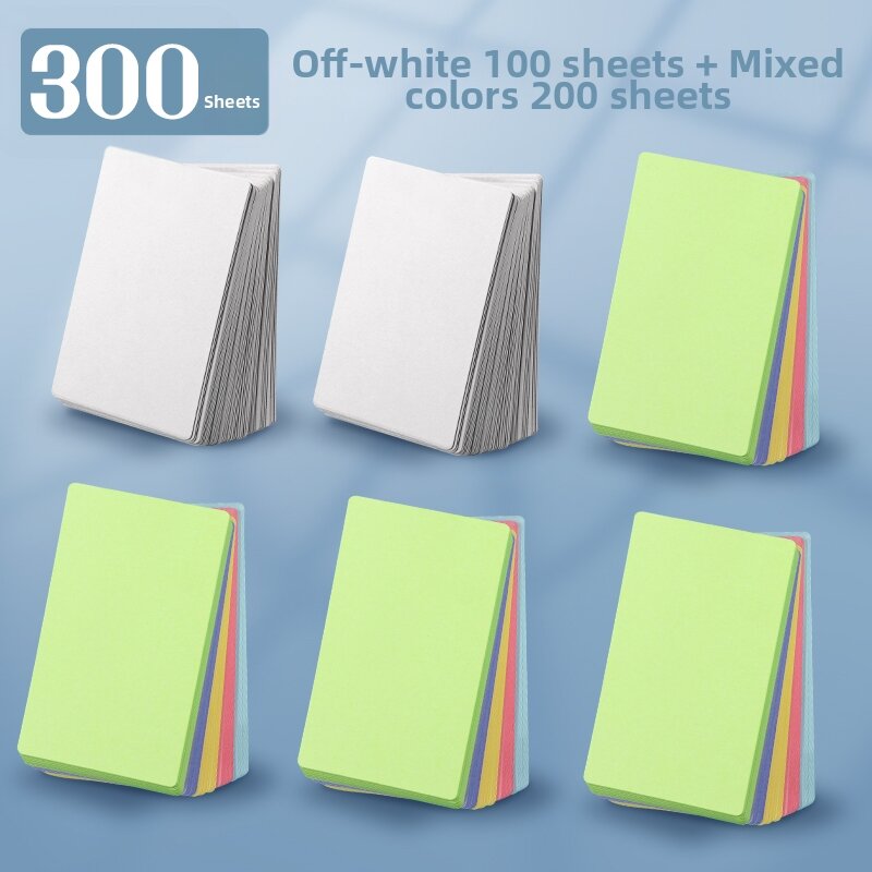 Blank Card Paper Colorful Handwritten English Memory Flashcards Learning Writing Identifying New Words Portable White Hard Cards