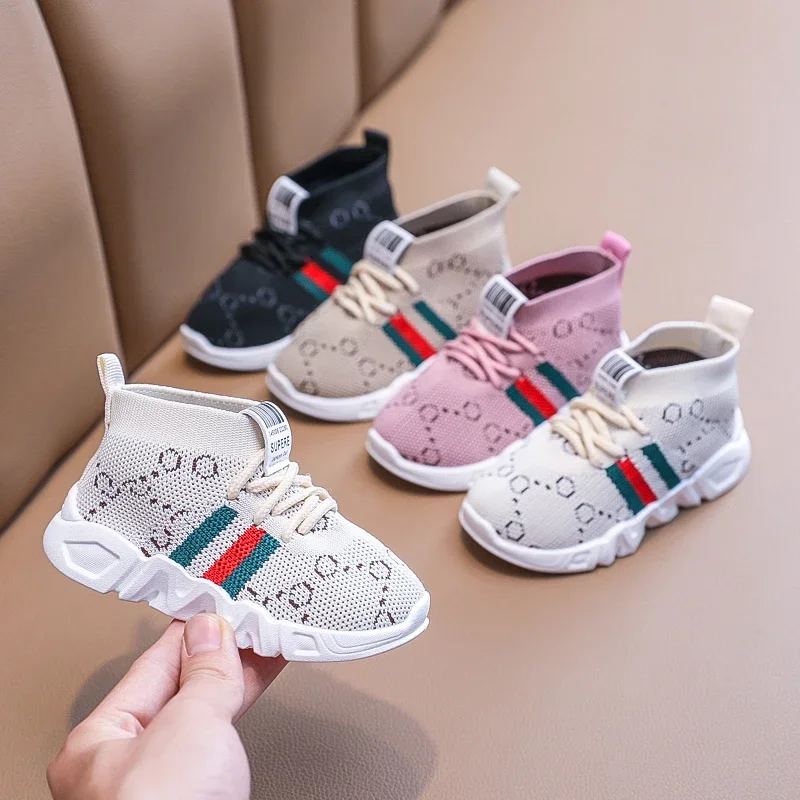 Baby Shoes Spring and Autumn Baby Girl Female Toddler Shoes Autumn Soft Bottom Children's Shoes Solid Bottom Boys and Children Sock Shoes Breathable