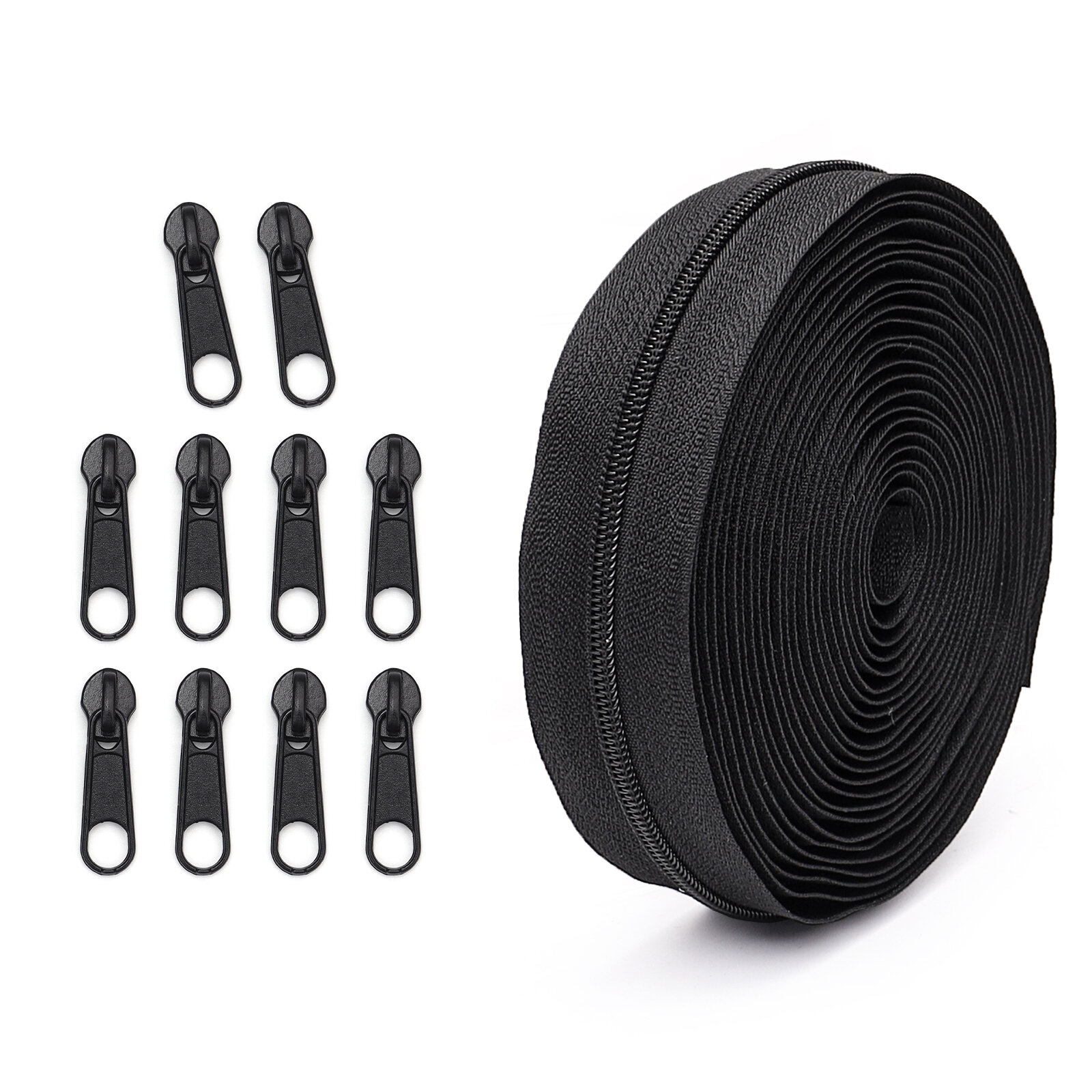 One set = 4.5 meters zipper + 10 zipper heads No. 3 nylon zipper slider of the same color as the zipper zipper for clothing