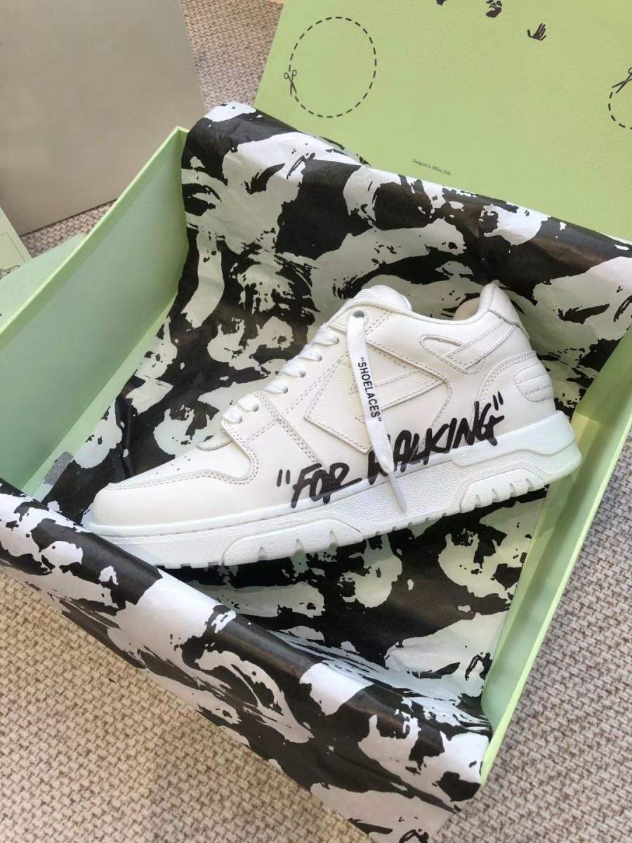 Off-White Thick-Heeled Casual Sports Shoes Unisex Fashionable Leisure Sneakers Luxury Women's Flat Footwear round Toe Mesh Inner · v10