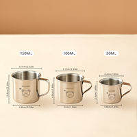 WORTHBUY 304 Stainless Steel Drinking Cup With Handle Durable Tumbler Anti Scalding Mini Cute Water Cup For Kids Drinkware ﻿
