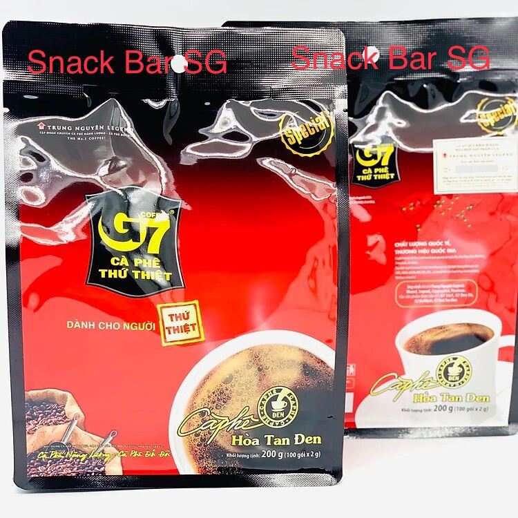 G7 Kopi O Kosong (100 sachets x 2g) - pure black instant coffee - Vietnam Trung Nguyen Brand - local packaging. 