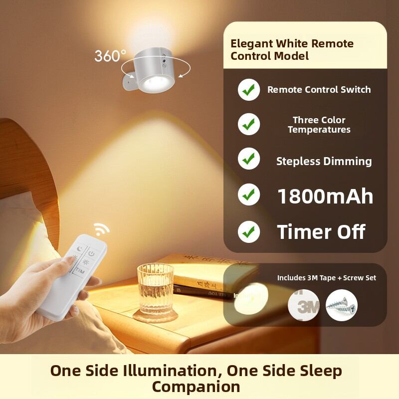 kufire | Wireless Wall Mount Reading Eye Protection Light for Bedroom Wall Lamp