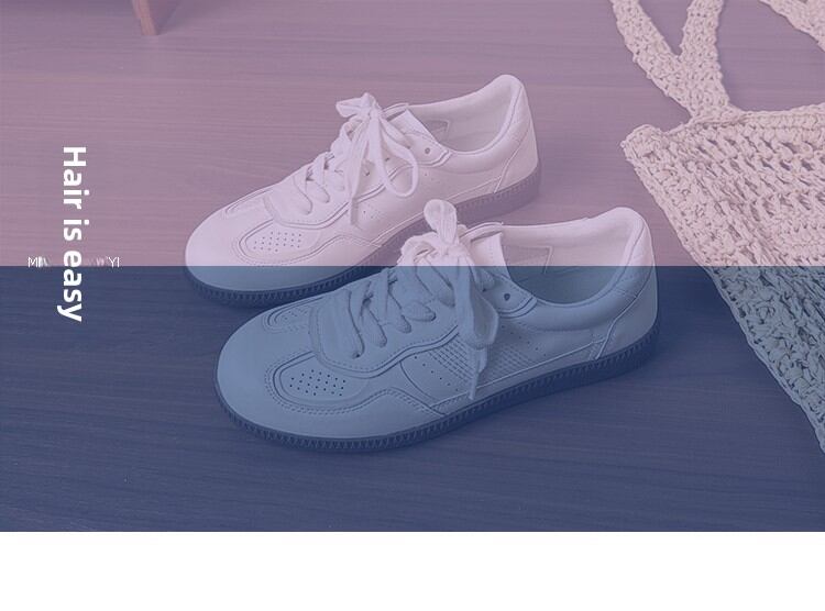 Classic Genuine Leather Flat Bottom Sports Shoes Women's Casual Fashion Sneakers Easy to Wear Cross Buckle round Toe Rubber Sole · v8