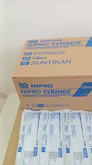 NIPRO SYRINGE 10ML LUER LOCK  100'S  EXPIRY 2028 ( used in hospitals, vet clinics & lab tests)