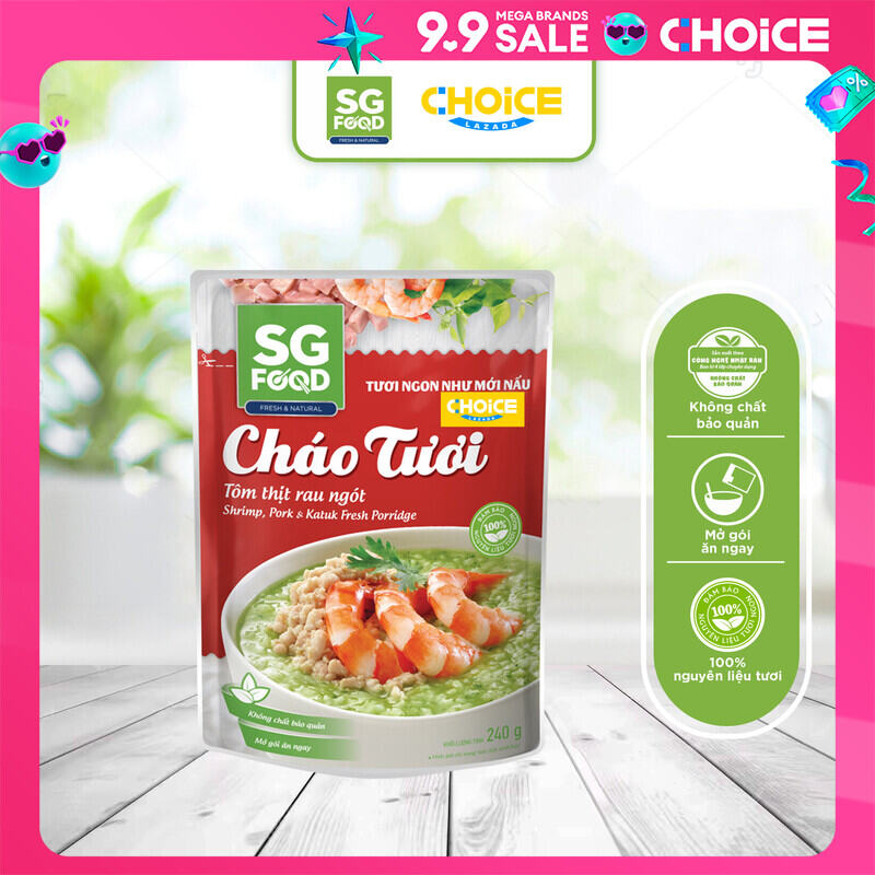 Cháo tươi Choice x Sài Gòn Food Tôm thịt Rau ngót 240 gram