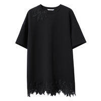 AMII | Lace Trimmed Loose T-shirt