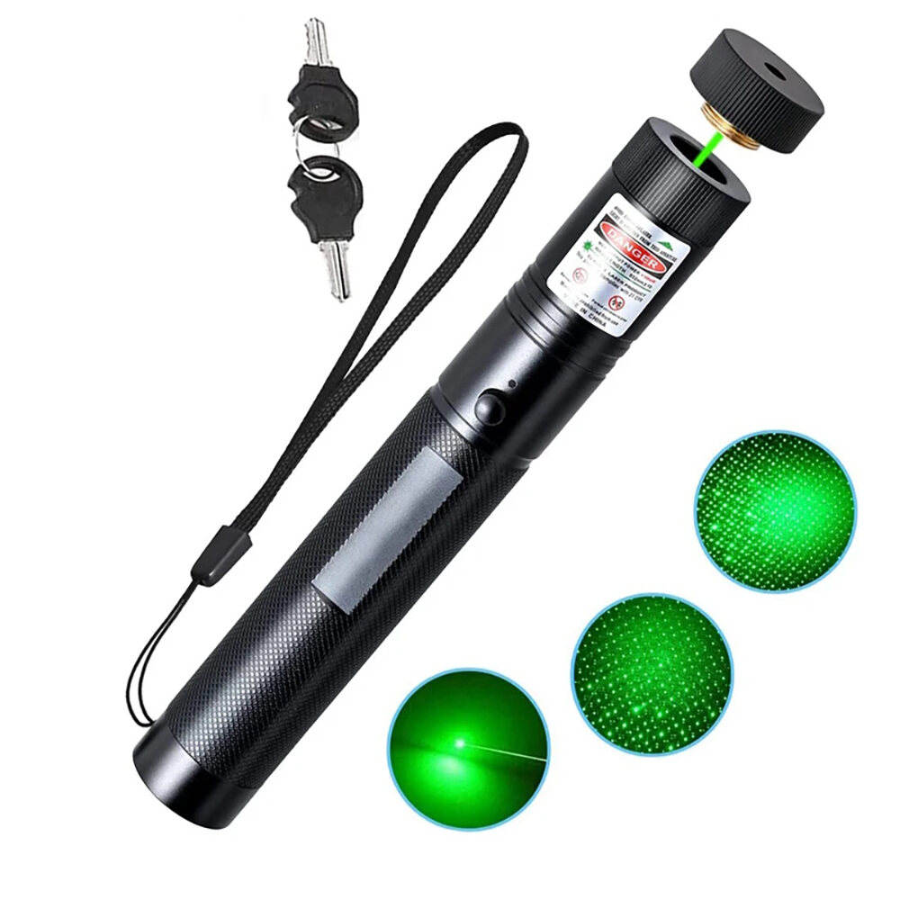 Long Range Laser Pointer High Power - Green Laser Pointer Flashlight with Adjustable Focus for Night Astrology, Outdoor Camping, Hunting, and Hiking, Battery not included