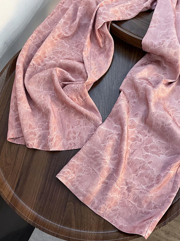 New Chinese Style Simple Sweet Drapey Wide Leg Pants Spring Pink Fashion High Waist Casual Versatile Straight Cut Trousers · v2