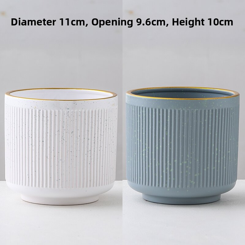 Nordic Minimalist Ceramic Plant Pots with Tray for Butterfly Orchid Succulent Green Plants Flower Vase Garden Outdoor Decor
