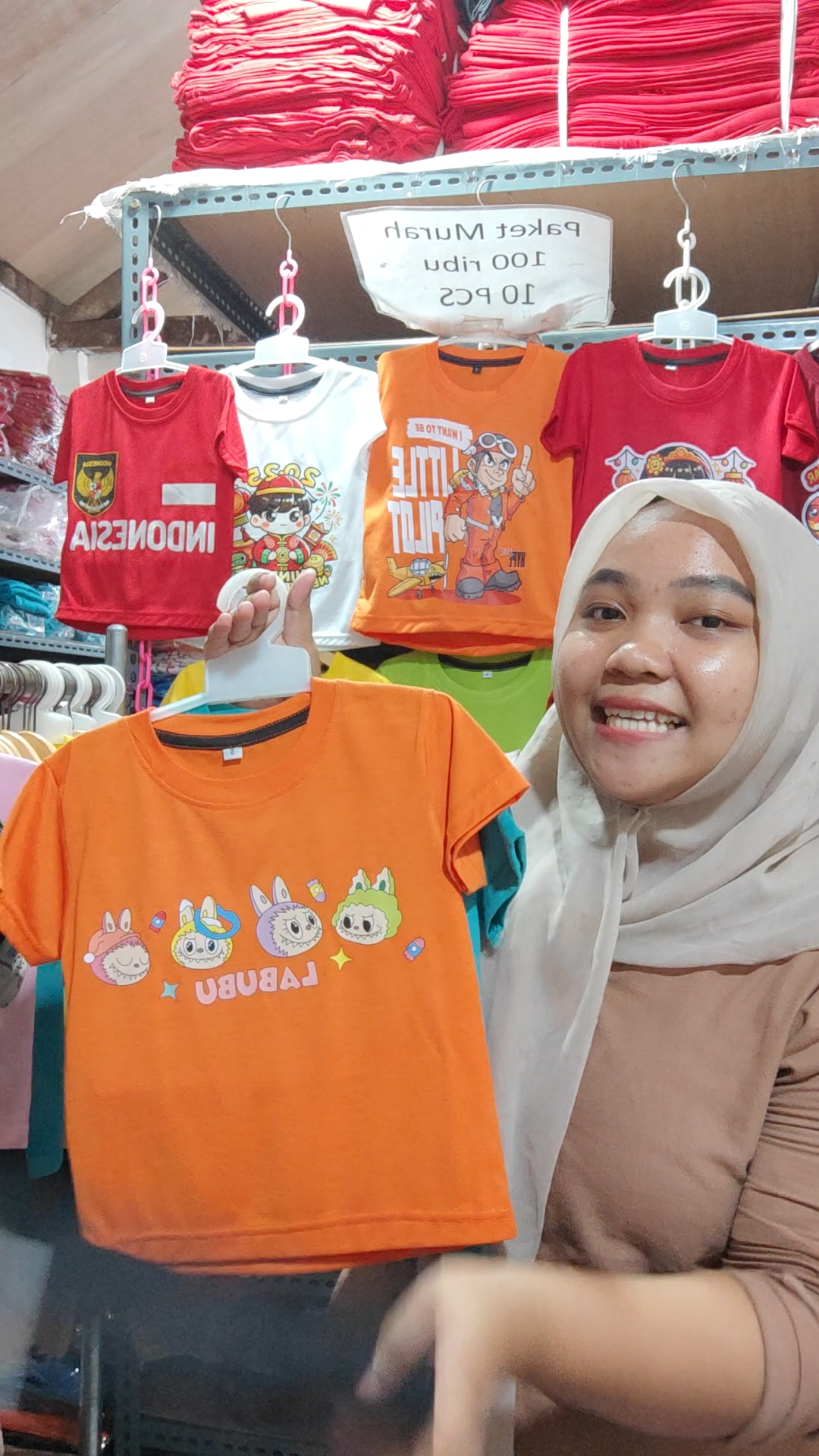 Baju Kaos Atasan Anak Laki Laki Karakter Labubu Keren Unisex 1 - 10 Tahun - Hypelane Kids - DTF