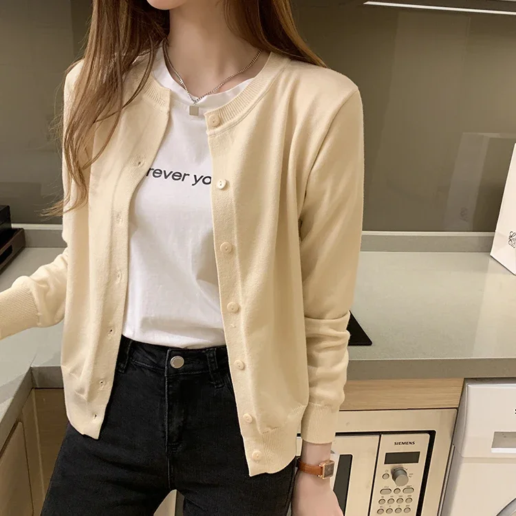 Soft Glutinous Chanel Style Knitted Cardigan Women's Thin New Sweater Coat Spring and Autumn Loose Outer Wear Short Outer Tops