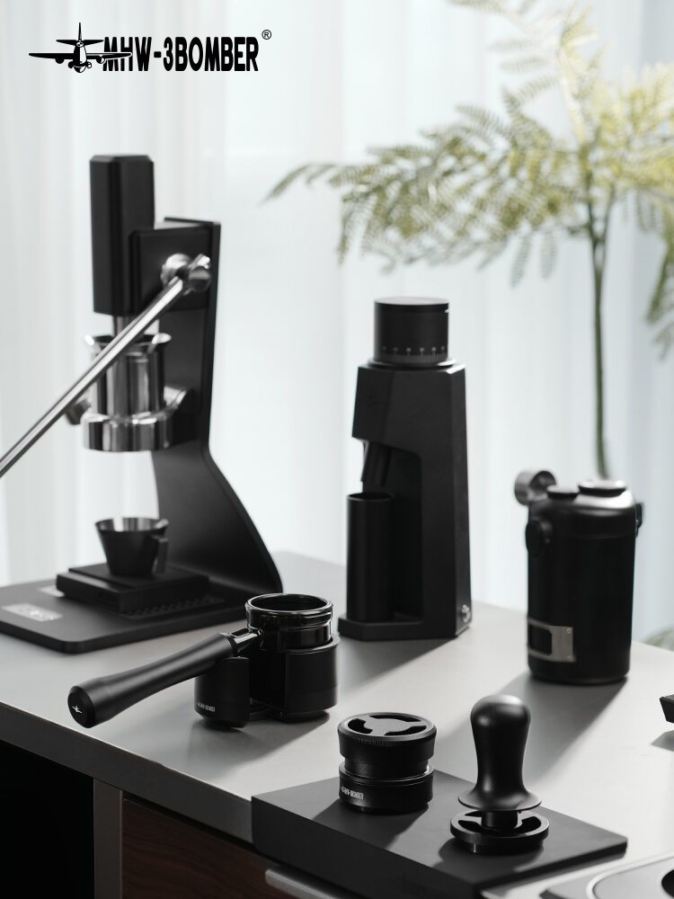 MHW-3BOMBER Black Obsidian Series Adaptive Height Italian Coffee Dosing Wand Universal 58mm Coffee Brewing Accessories. 