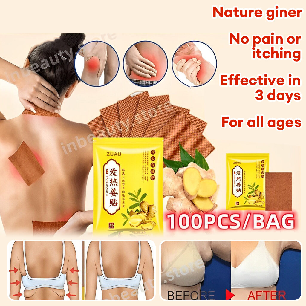 100Pcs Herbal Ginger Patch Promote Blood Circulation Relieve Pain and Improve Sleep Joint Pain Knee