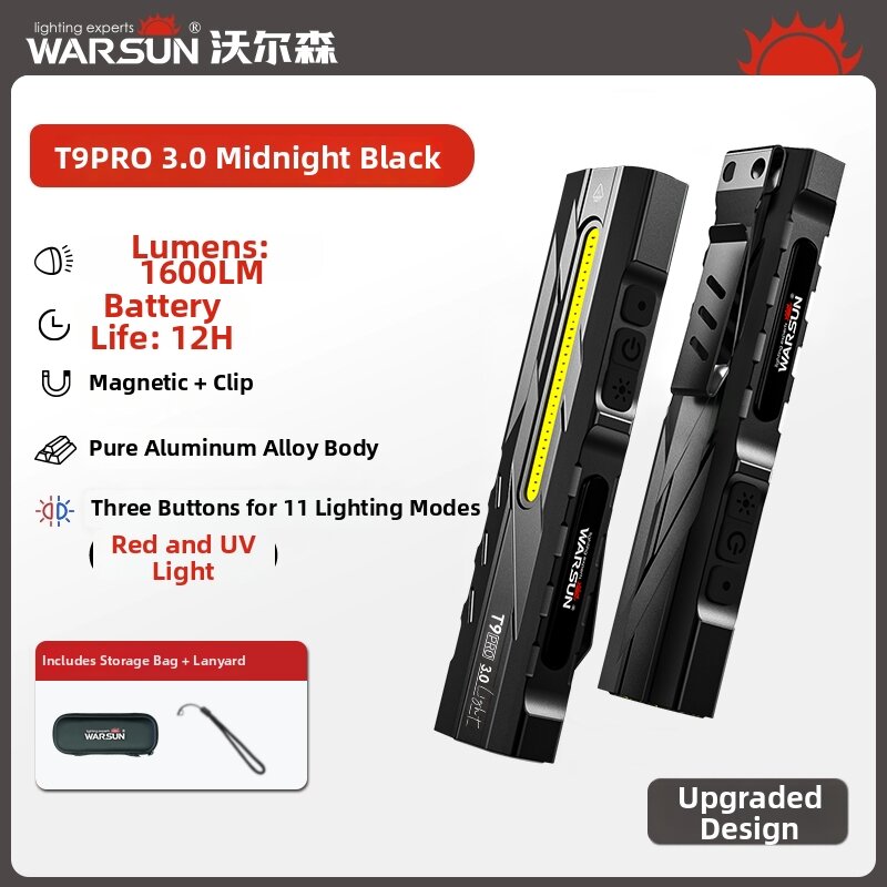 WARSUN | Multi-functional Bright Magnetic Work Flashlight
