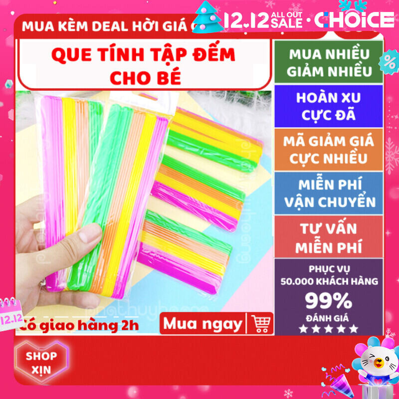 40 que tính tập đếm cho bé giá rẻ, que học toán cho học sinh cấp 1, que đếm số nhiều màu độc lạ, bộ que đếm bằng nhựa màu sáng kích thích trí não cho học sinh tiểu học, que tính toán văn phòng phẩm, đồ dùng học tập