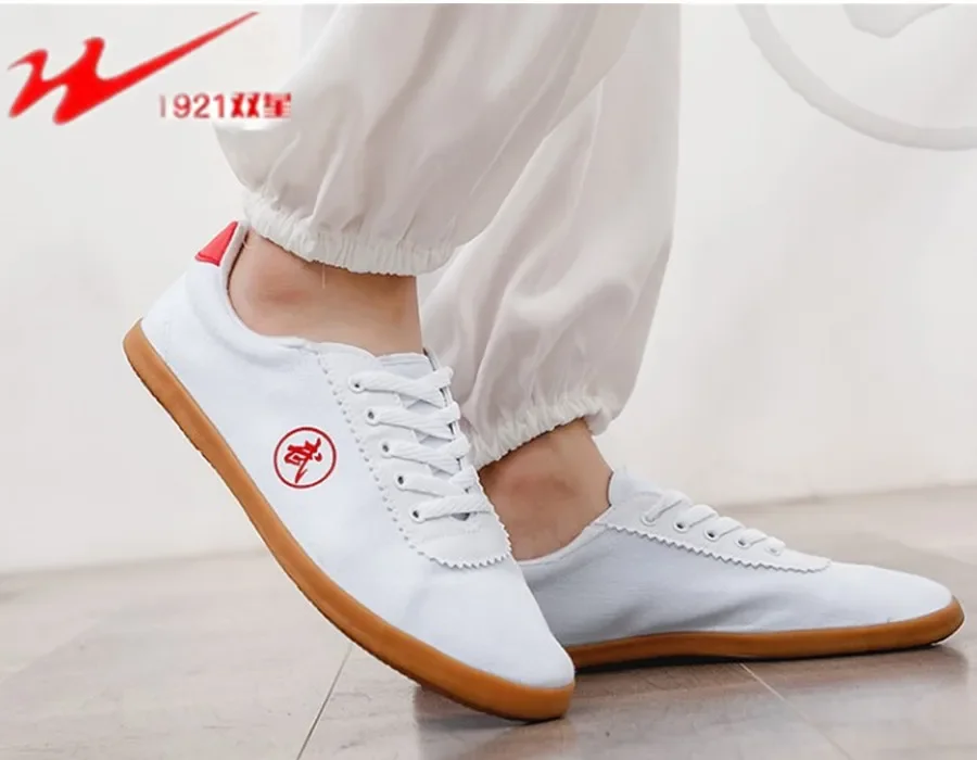 Spring and Autumn Tai Chi Shoes Canvas Gum Outsole Breathable Men Martial Arts Practice Shoes Tai Chi Thick Soft Soled Kung Fu Shoes Summer