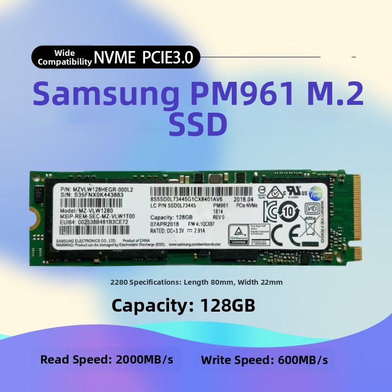 Samsung NVMe M.2 SSD 256GB×10 128GB×1 Samsung | NVMe M.2 SSD 256GB 2280 3400MB/s Read 1900MB/s Write