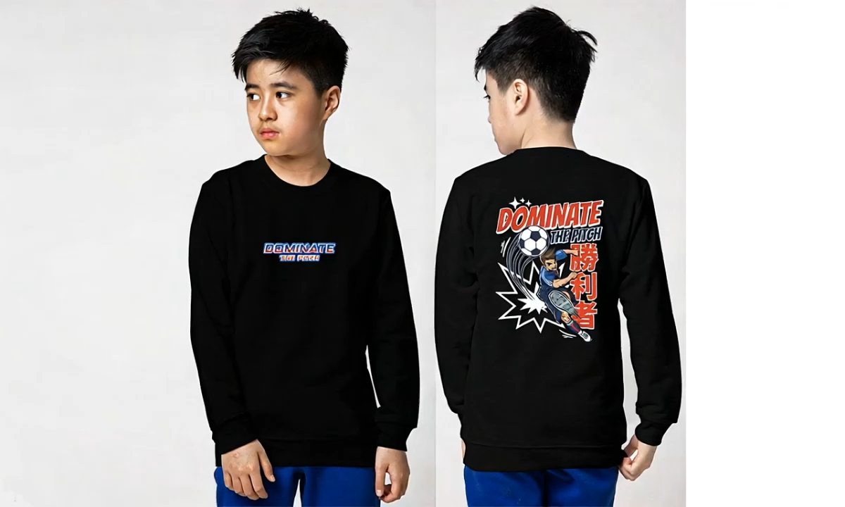 Baju Anak Laki laki Dominate Pitch Umur 4-13 Tahun / Kaos Anak Lengan Panjang / sweater anak bahan babyterry Oura BISA COD