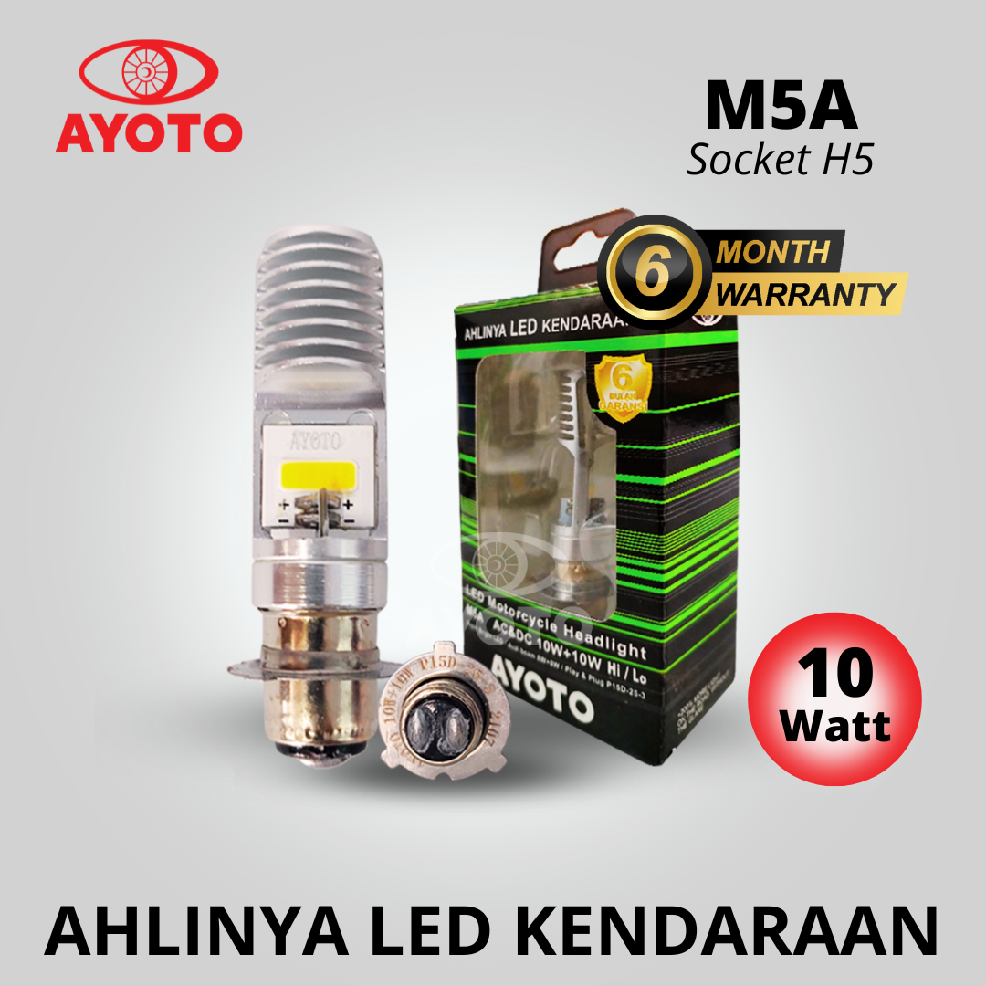 AYOTO Lampu Depan LED Motor M5A AC/DC Watt 10 Piringan Kaki 3 1Pcs| Lampu motor | Assesoris Motor | COD | Buatan Lokal Harga 48,000 rupiah*Gratis Ongkir