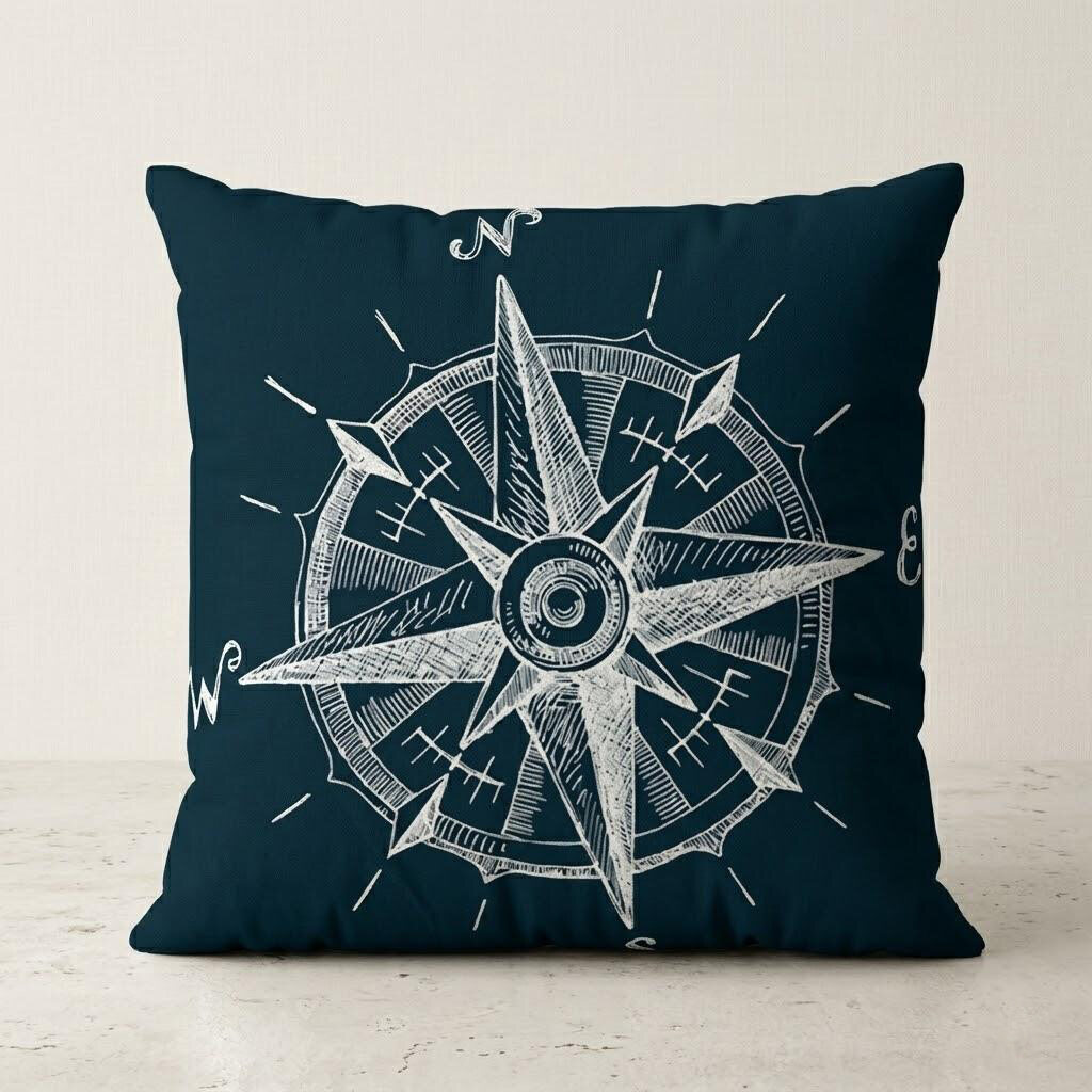 Linen Pillowcase Nautical Marine Style 45x45cm Decorative Cushion Cover for Home Decor Coastal Living Bedroom Decor Pillow Cover