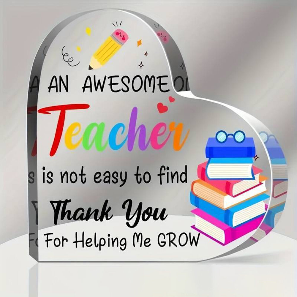 1 pcs Acrylic gift for My teacher home decor Decorative print an awesome teacher is not easy to find thank you for help me grow