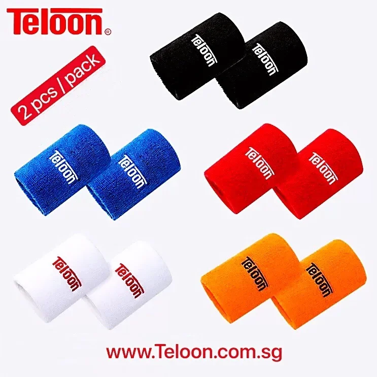 2 Pieces | TELOON Tennis Wristband MID Type (2 Pcs / Pack) | Free Shipping by SingPost Normal "Postal Mail" Only