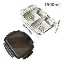 WORTHBUY | WORTHBUY 304 Stainless Steel Divided Bento Lunch Box Portable Leak-proof Food Container With Compartments For Students Kids