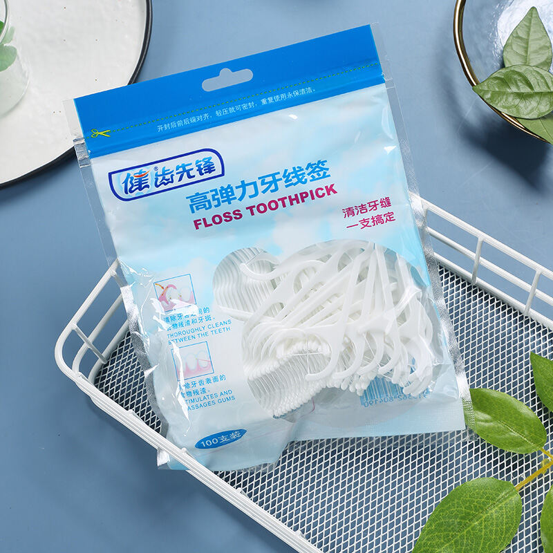 High elasticity dental floss sticks for at-home oral care