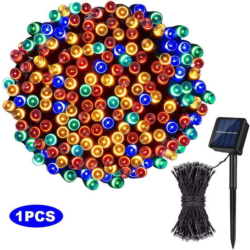 【NN77】12M LED Solar 100LED Christmas Lights Outdoor Waterproof For Party Fairy Garden Xmas Tree Decoration Solar Lights【W7】