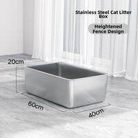 ZHUOLESHI | Stainless Steel Large Open Cat Litter Box