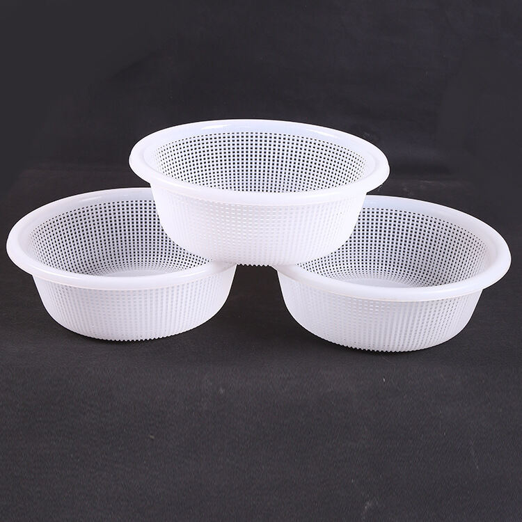 Factory Direct Sales Thickened Plastic round Sieve round Vegetable Washer Basket Drain Basket Plastic Basket Storage Basket Vegetable Washing Basket. 