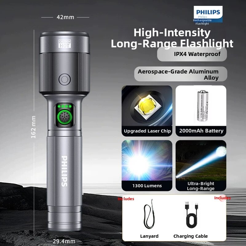 Philips | Ultra Bright Rechargeable Telescopic Zoom Torch