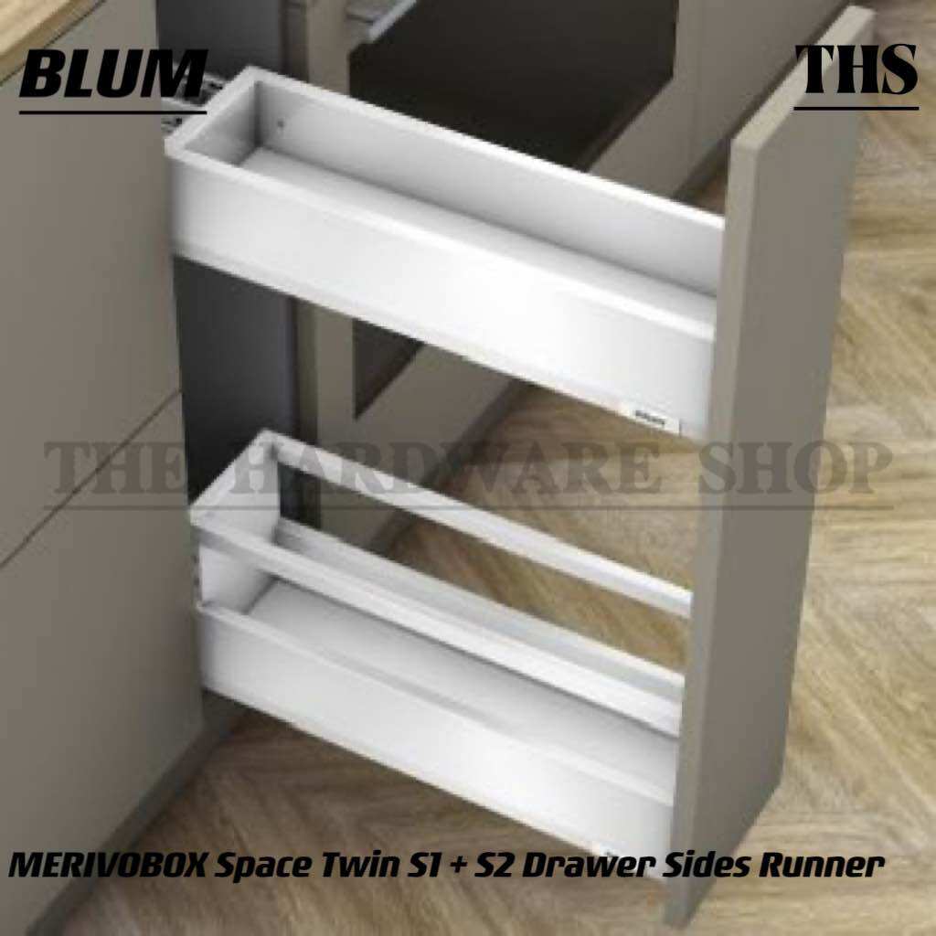 BLUM MERIVOBOX Space Twin S1 + S2 Drawer Sider Runner （Silk White