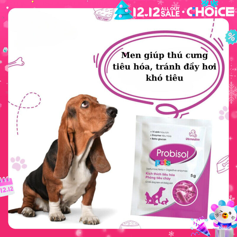 COMBO 5 GÓI MEN TIÊU HÓA PROBISOL CHO CHÓ MÈO GÓI BỘT NHUYỄN MÙI VANI