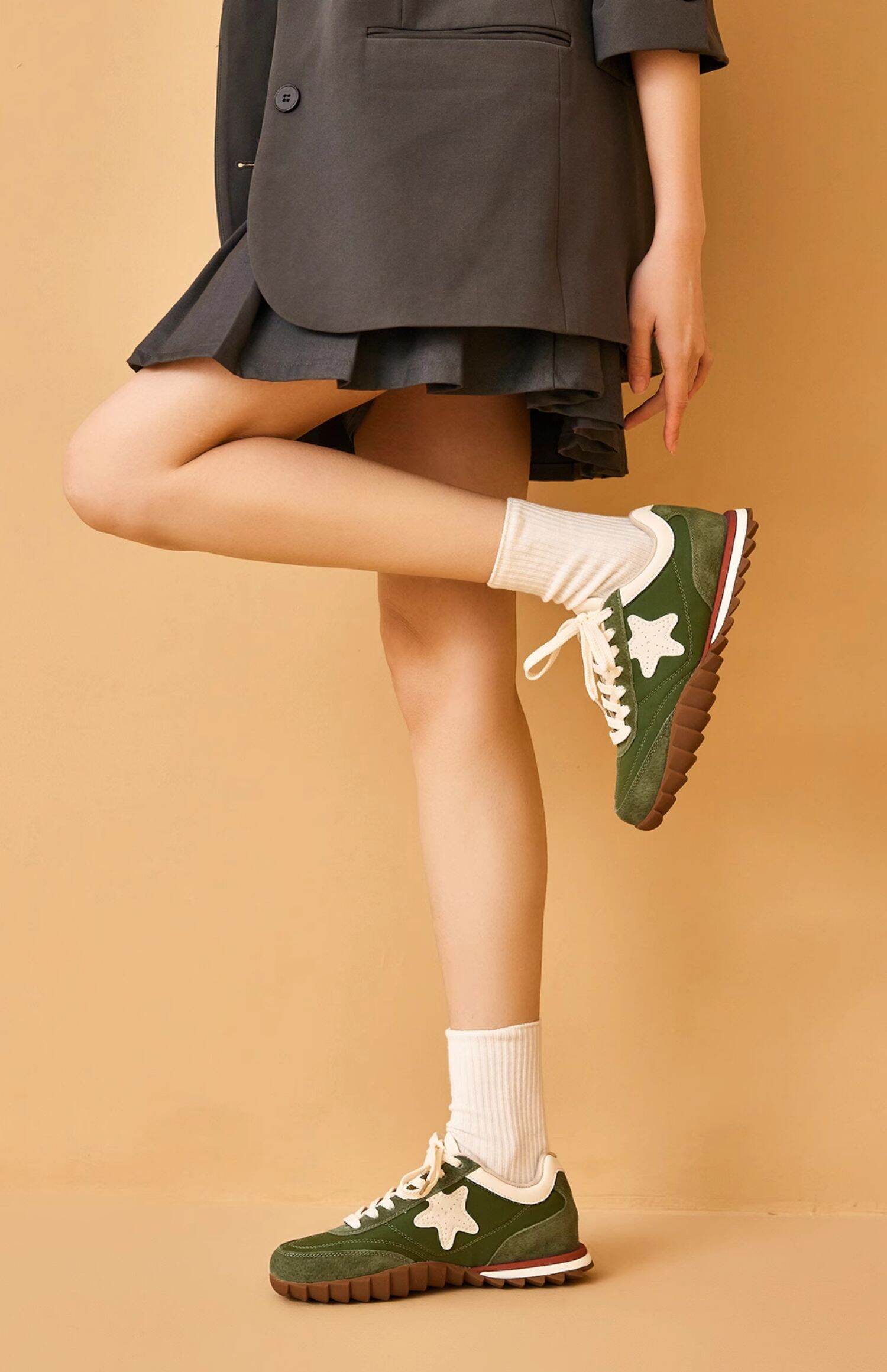 BeauToday Retro German Training Shoes Women's Soft Bottom Sports Shoes Lightweight Casual Shoes Fashionable Slip-On Sneakers · v7