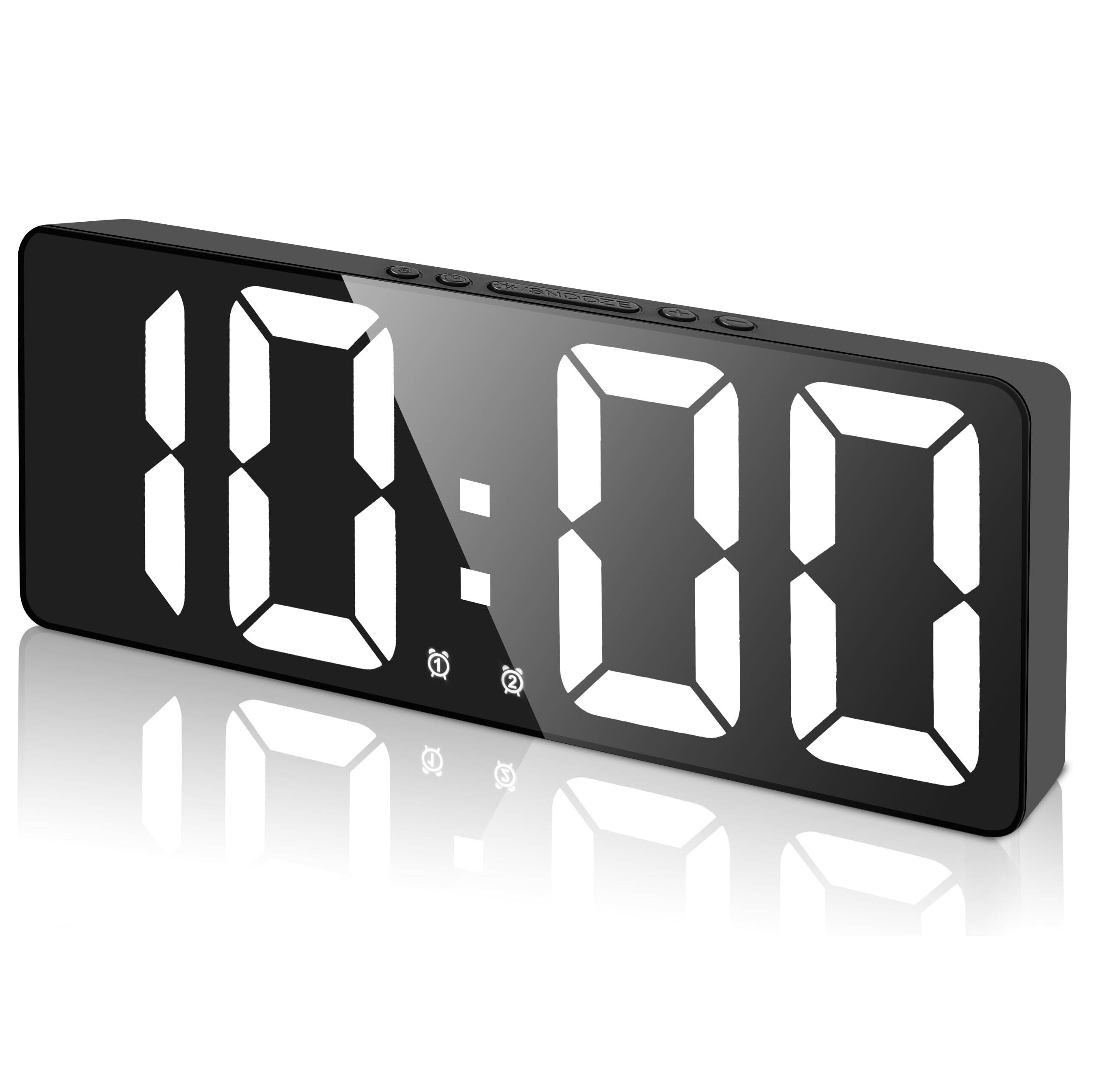 Digital Alarm Clock [Upgraded Version] LED Clock for Bedroom Electronic Desktop Clock with Temperature Display 5 Level Bright