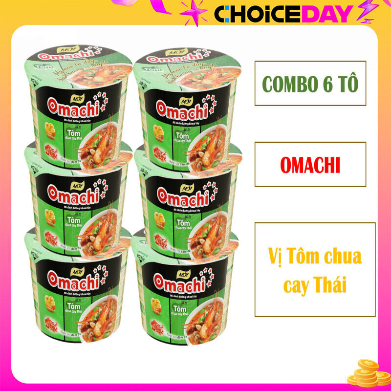 Combo 6 tô mì omachi tôm chua cay thái 91g