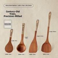 CAROTE | Wooden Spatula Set Non-Stick Pan Safe Heat Resistant Rosewood Cooking Utensils Spoon Ladle Turner for Stir Fry Rice Soup Kitchen Tools
