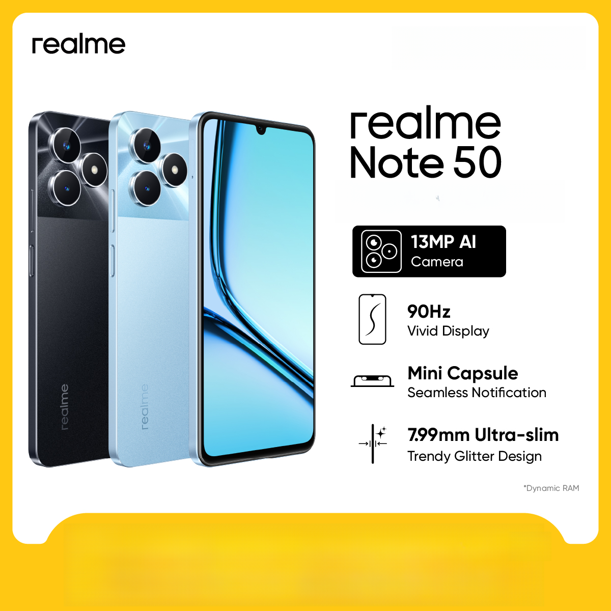 Realme Note 50 Smartphone Octa Core Processor with 5000mAh Battery ราคา 3,060 บาท*ส่งฟรี
