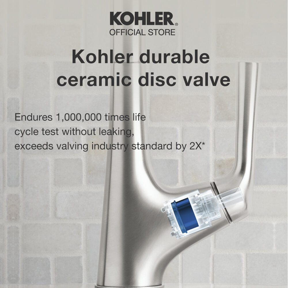 [Touchless Faucet] KOHLER Malleco Touchless Kitchen Faucet with Pull-down Spout, Hand-free Operation, Polished Chrome K-77748T-4-CP / Vibrant Steel K-77748T-4-VS. 