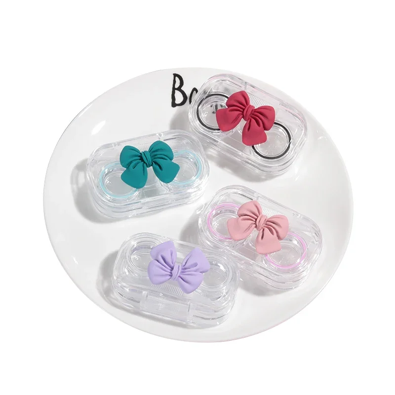 Contact Glasses Box Eye-Shaped Colored Contact Lenses Case Storage Box Couple Box Advanced Sense Portable and Simple Female Cute Twist-Free Cover