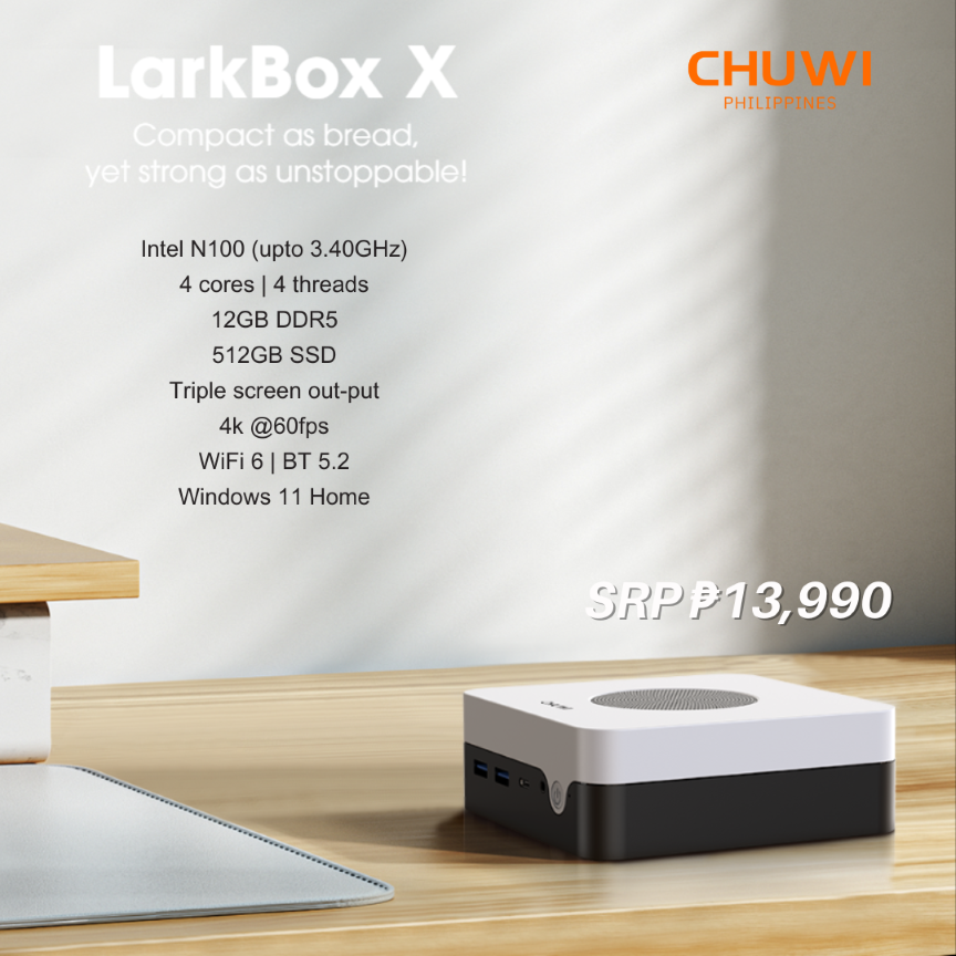 Chuwi Larkbox X Mini PC Intel N100 | 12GB DDR5 512GB SSD | Win 11 Home